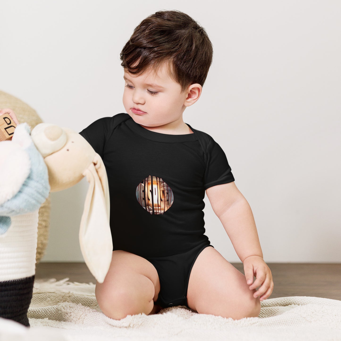 He is Risen - Luke 24:1-12 - Baby short sleeve one piece