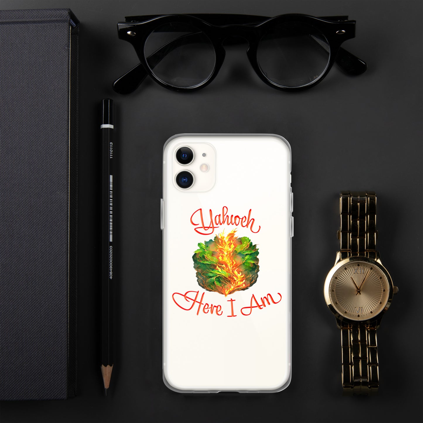 Yahweh - Here I Am - Burning Bush - Exodus 3 - Clear Case for iPhone®