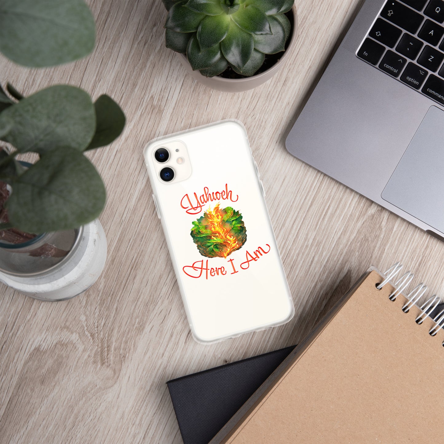 Yahweh - Here I Am - Burning Bush - Exodus 3 - Clear Case for iPhone®