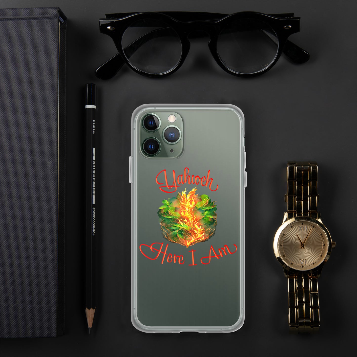 Yahweh - Here I Am - Burning Bush - Exodus 3 - Clear Case for iPhone®
