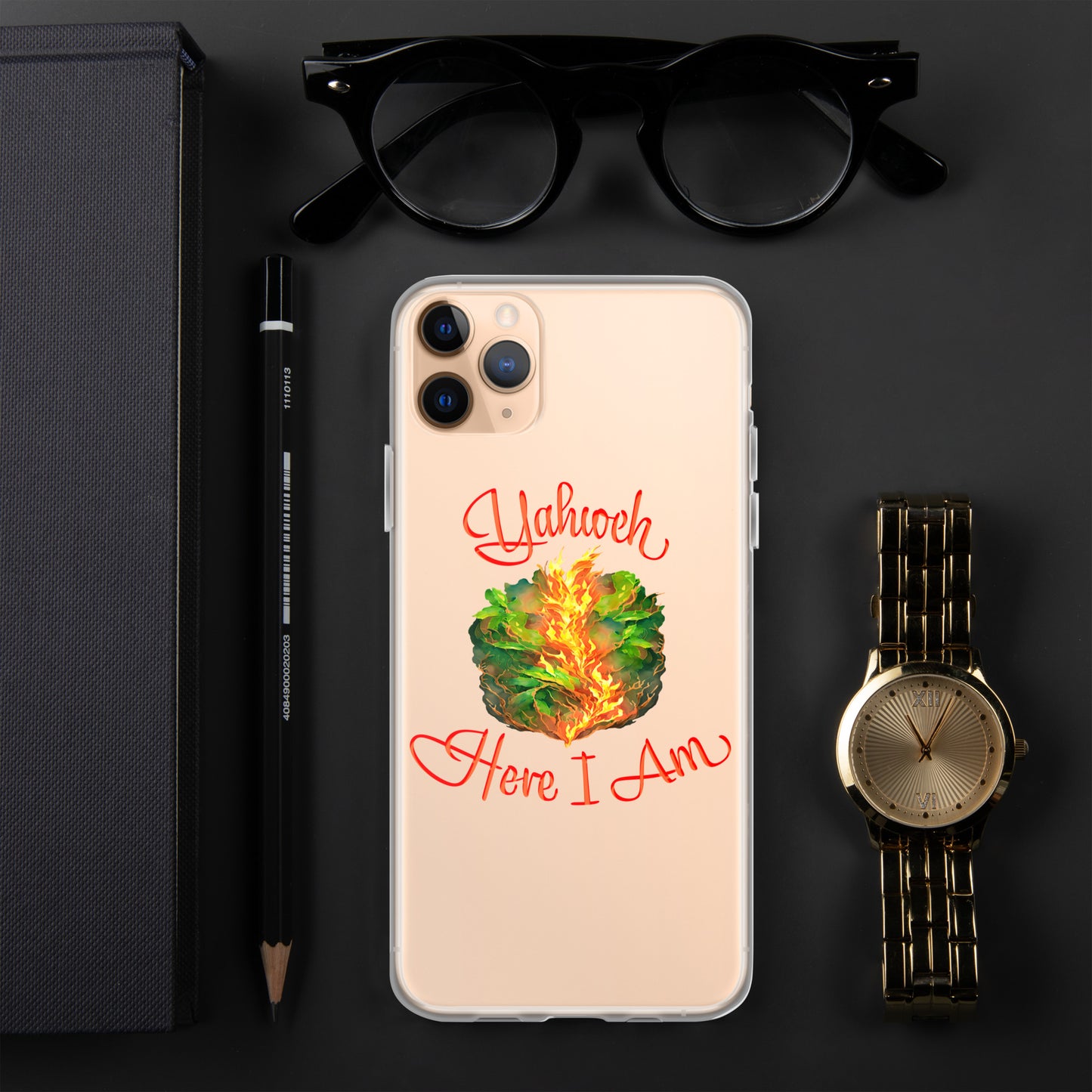 Yahweh - Here I Am - Burning Bush - Exodus 3 - Clear Case for iPhone®