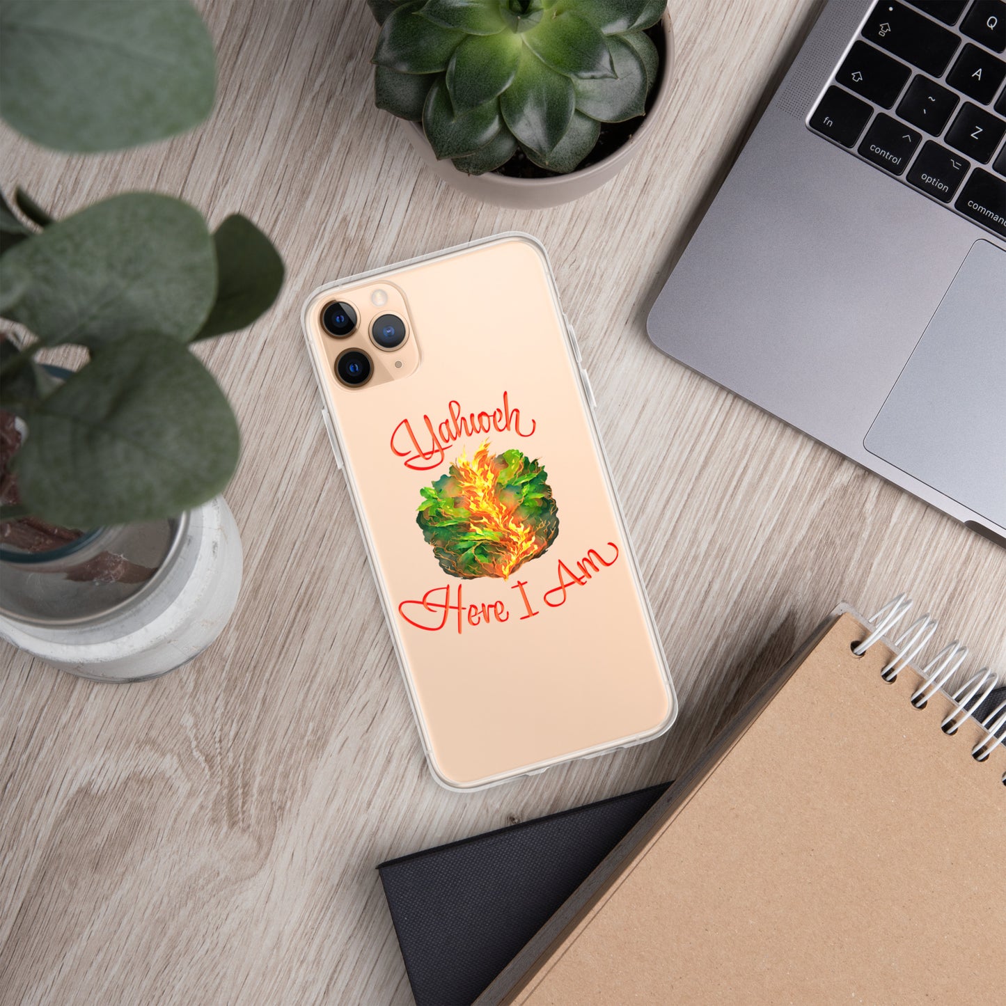 Yahweh - Here I Am - Burning Bush - Exodus 3 - Clear Case for iPhone®