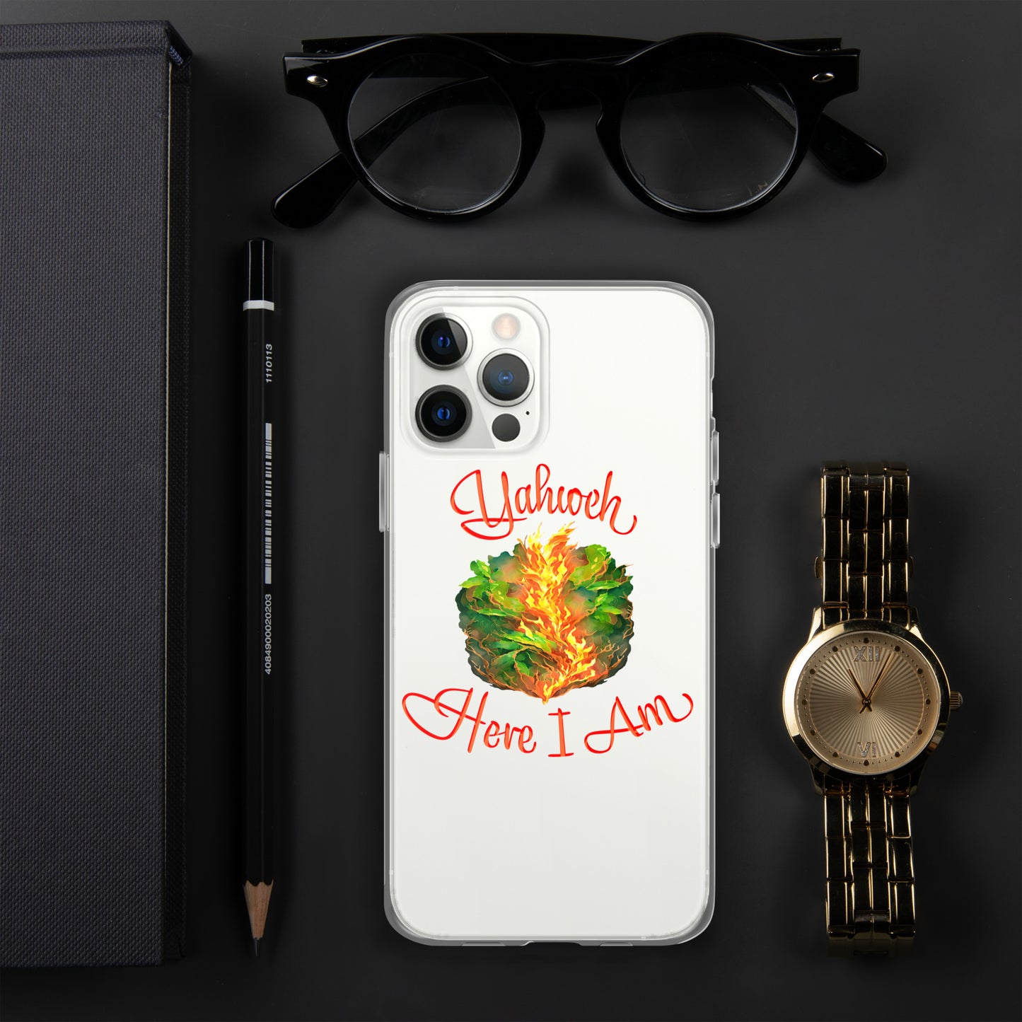 Yahweh - Here I Am - Burning Bush - Exodus 3 - Clear Case for iPhone®