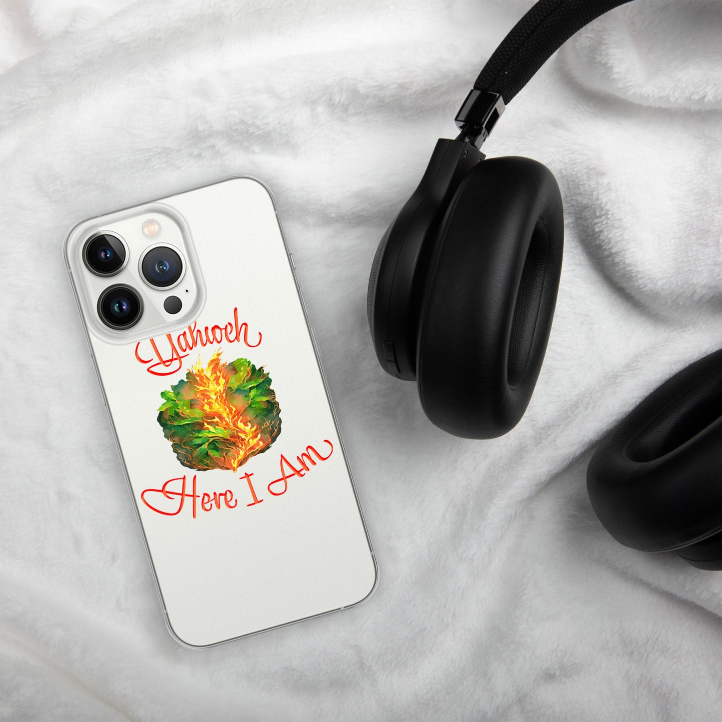 Yahweh - Here I Am - Burning Bush - Exodus 3 - Clear Case for iPhone®