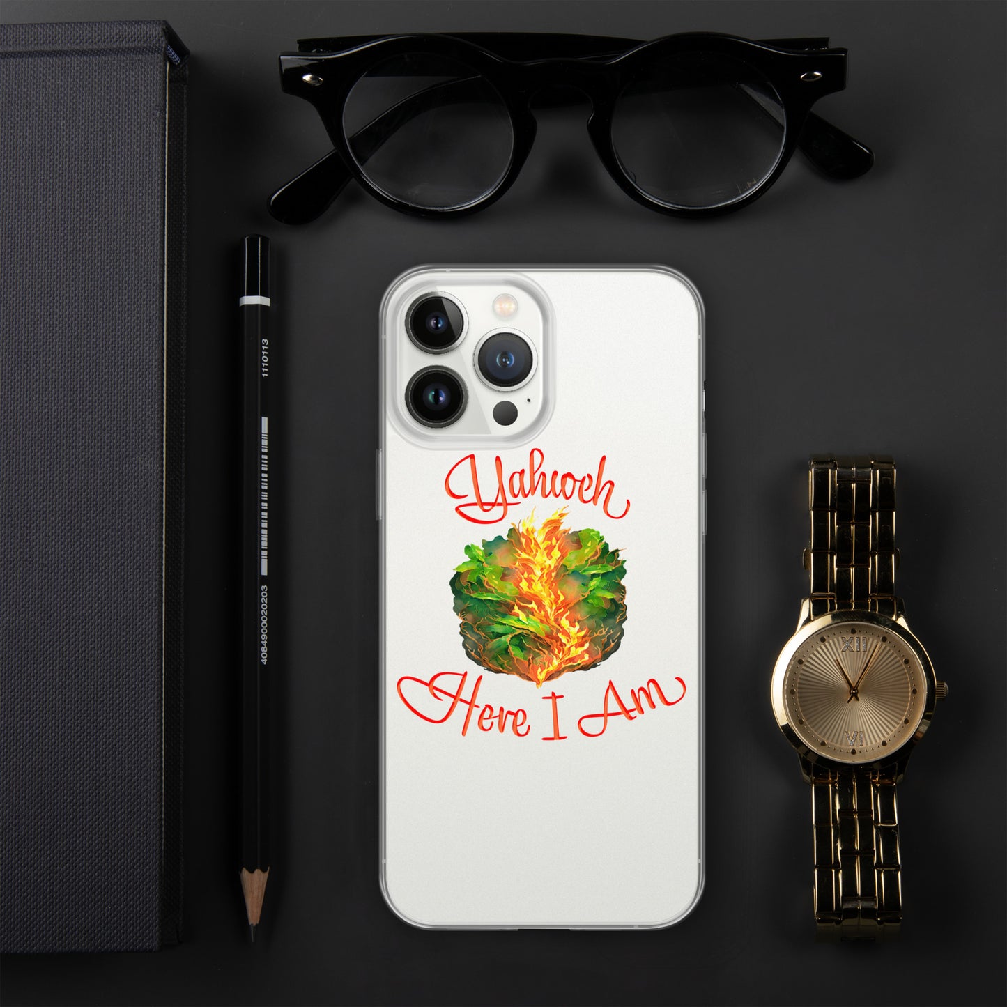 Yahweh - Here I Am - Burning Bush - Exodus 3 - Clear Case for iPhone®