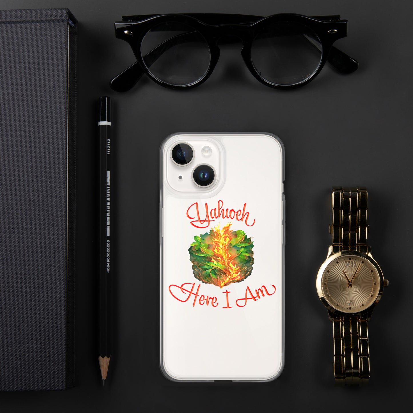 Yahweh - Here I Am - Burning Bush - Exodus 3 - Clear Case for iPhone®