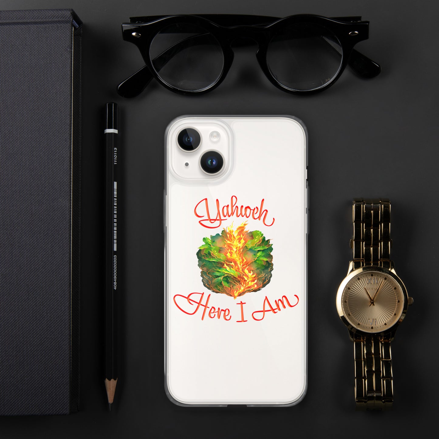 Yahweh - Here I Am - Burning Bush - Exodus 3 - Clear Case for iPhone®