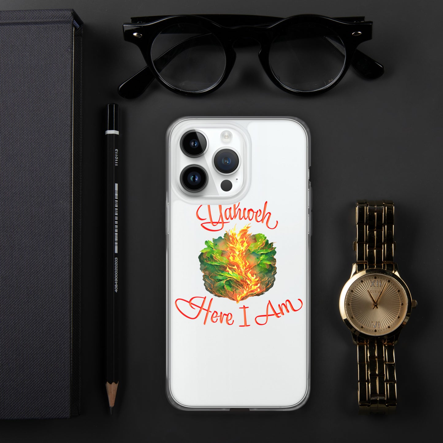 Yahweh - Here I Am - Burning Bush - Exodus 3 - Clear Case for iPhone®
