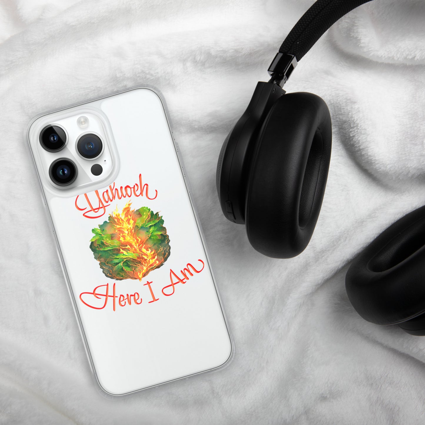 Yahweh - Here I Am - Burning Bush - Exodus 3 - Clear Case for iPhone®