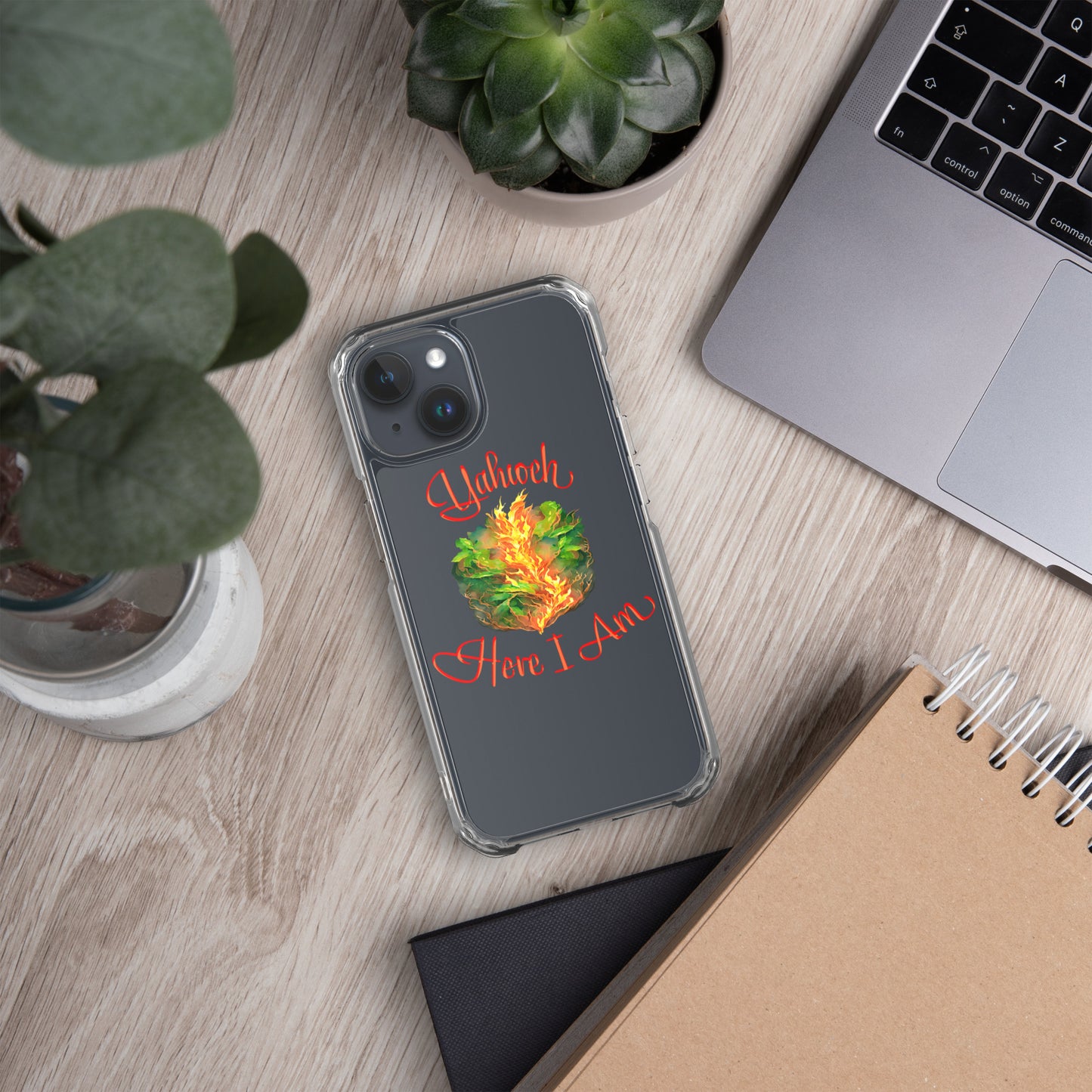 Yahweh - Here I Am - Burning Bush - Exodus 3 - Clear Case for iPhone®