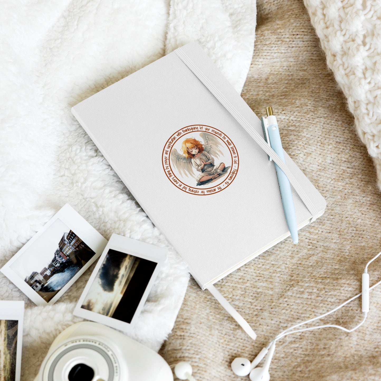 Anxious for Nothing Inspired by Philippians 4:6 - Hardcover bound notebook