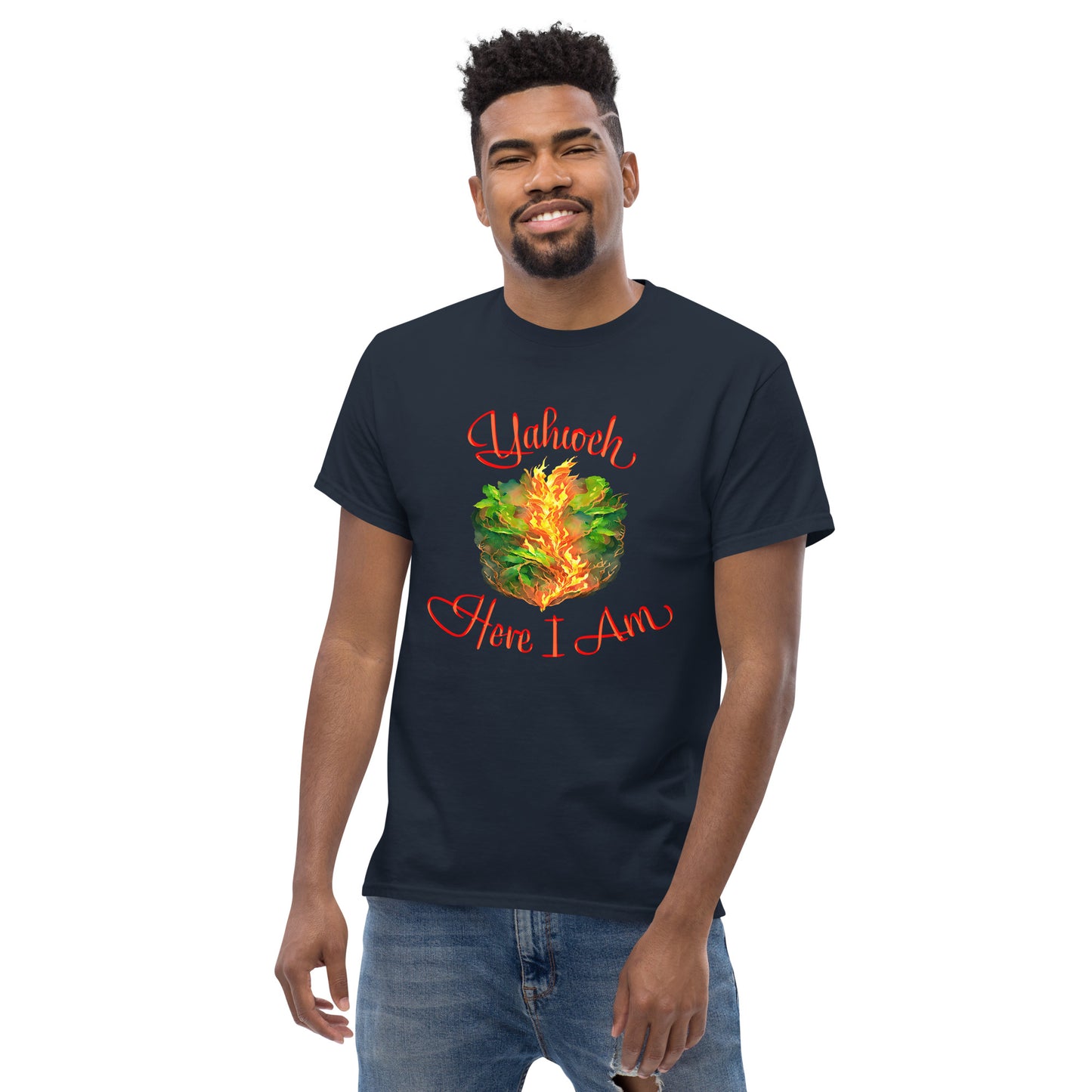 Yahweh - Here I Am - Burning Bush - Exodus 3 - Men's classic tee