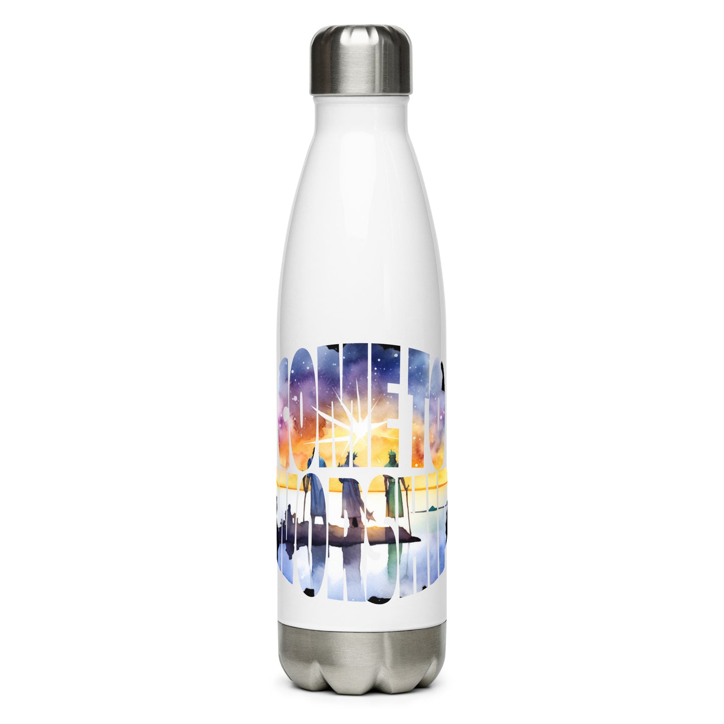 Come to Worship Inspired by Matthew 2:1-12 - Stainless steel water bottle