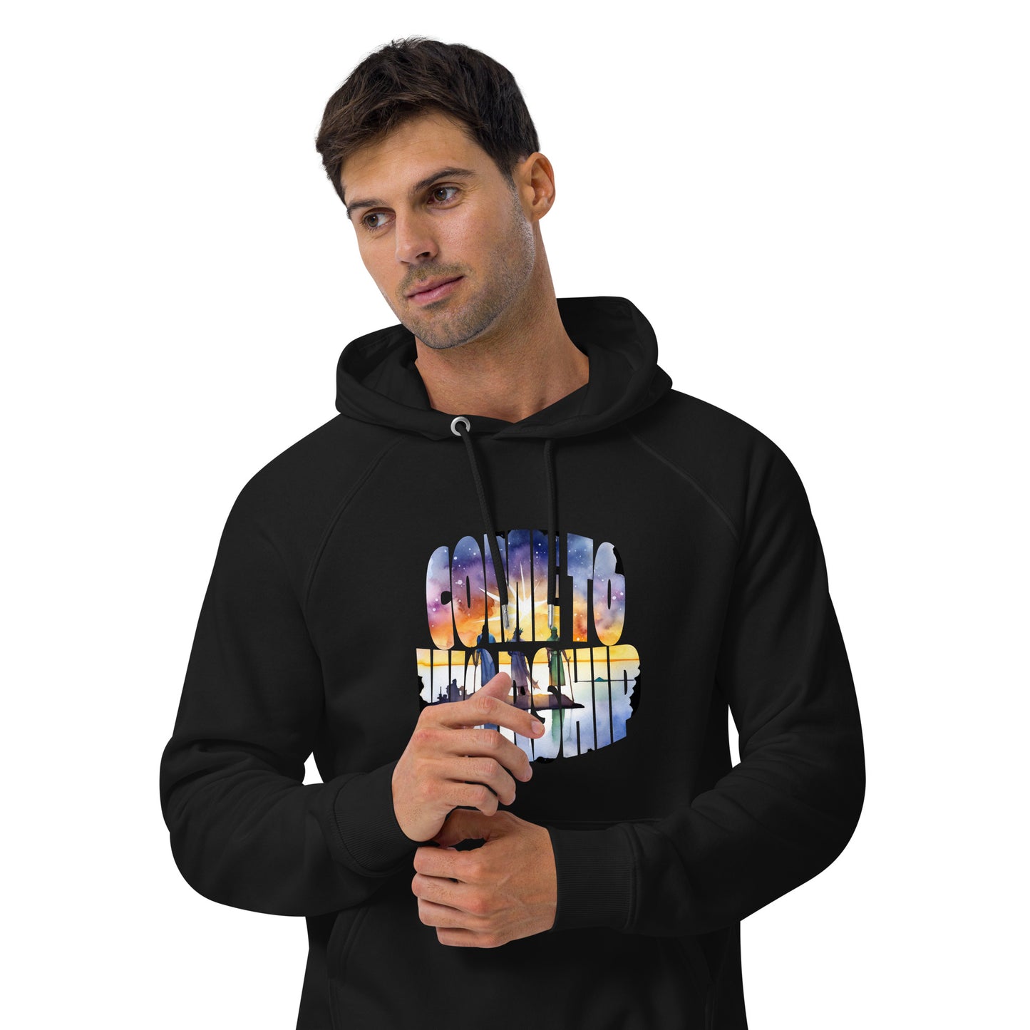 Come to Worship Inspired by Matthew 2:1-12 - Unisex eco raglan hoodie