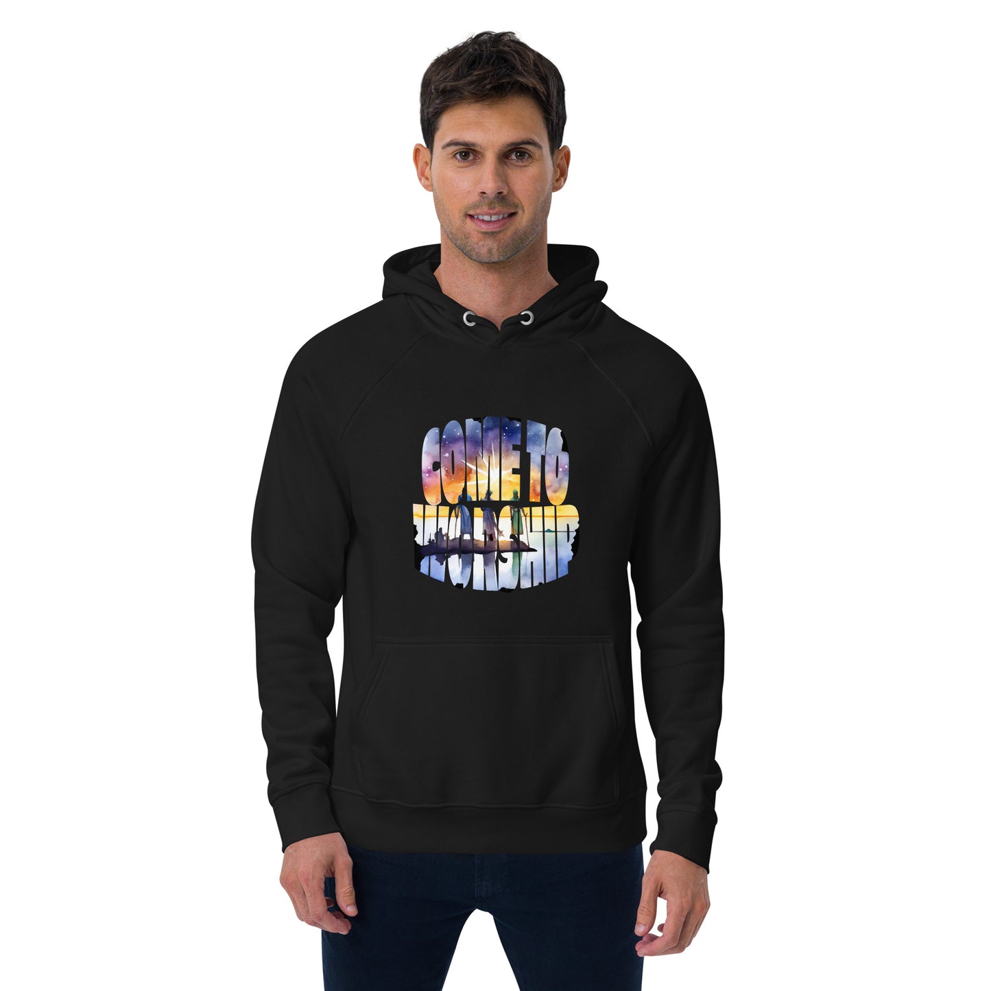 Come to Worship Inspired by Matthew 2:1-12 - Unisex eco raglan hoodie