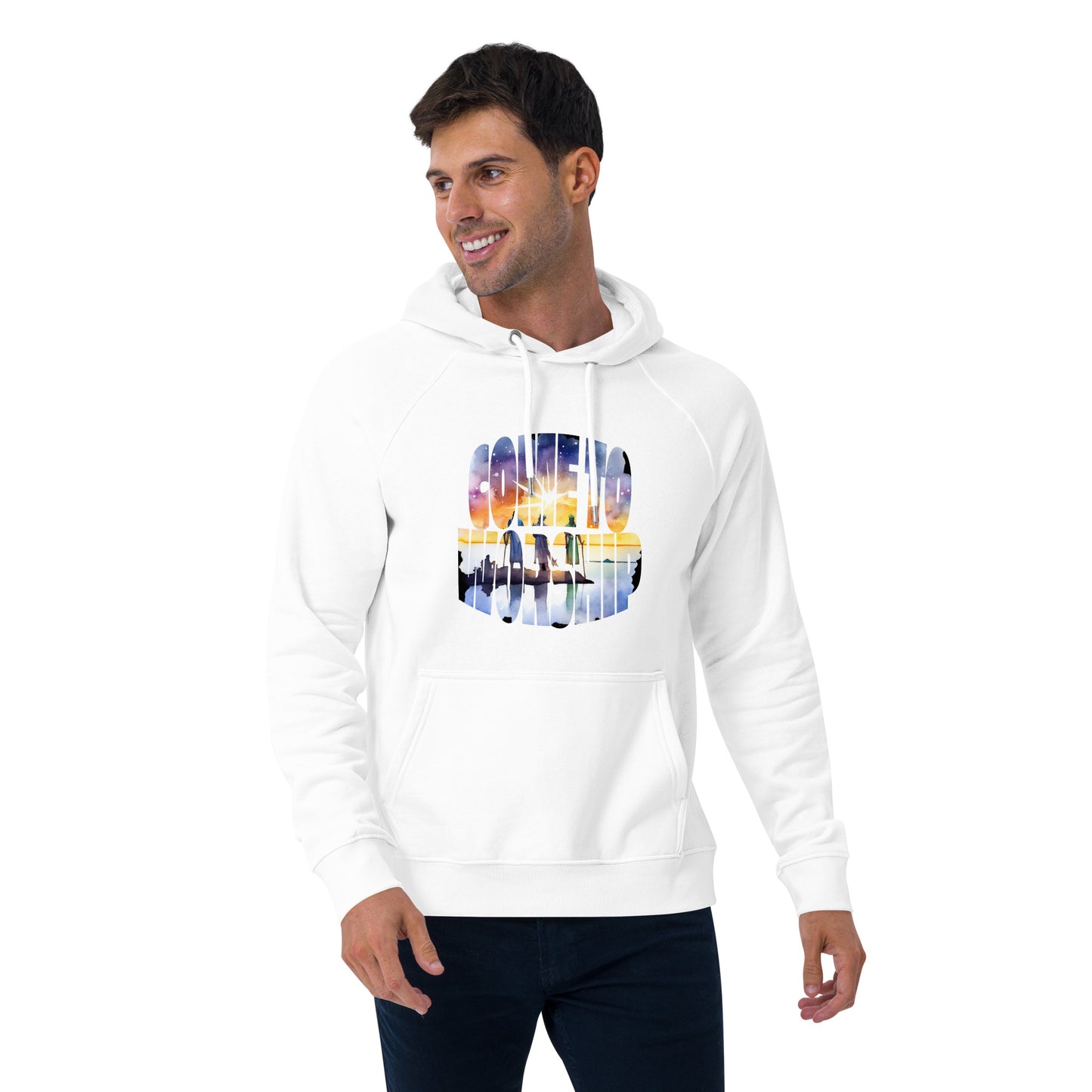 Come to Worship Inspired by Matthew 2:1-12 - Unisex eco raglan hoodie