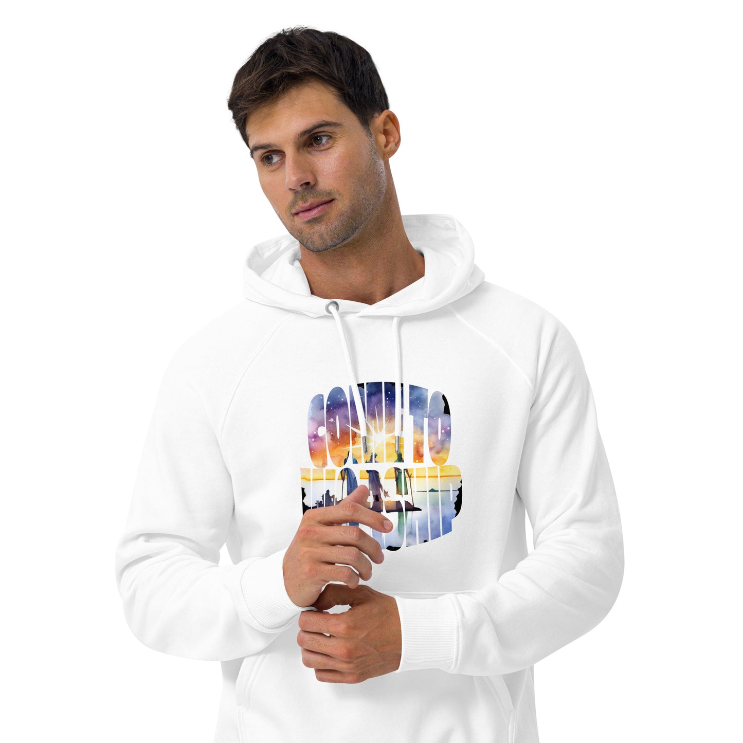 Come to Worship Inspired by Matthew 2:1-12 - Unisex eco raglan hoodie