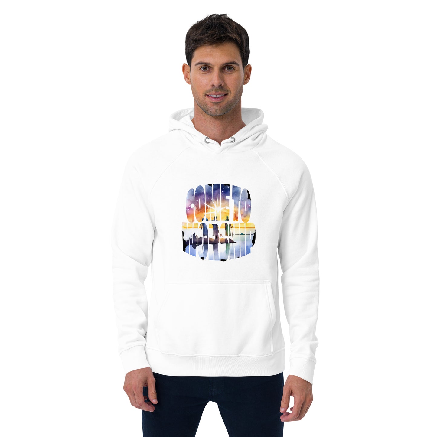Come to Worship Inspired by Matthew 2:1-12 - Unisex eco raglan hoodie