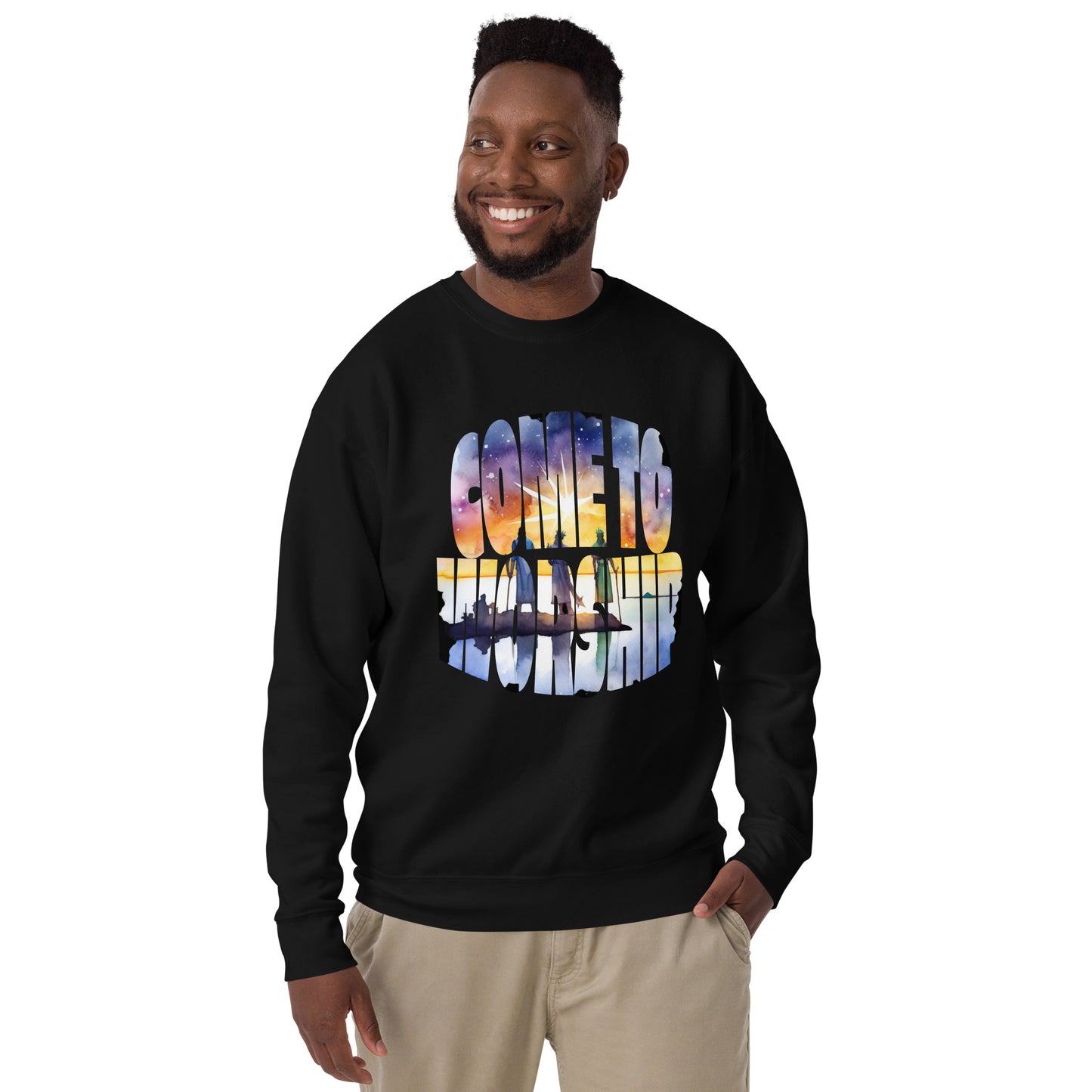 Come to Worship Inspired by Matthew 2:1-12 - Unisex Premium Sweatshirt