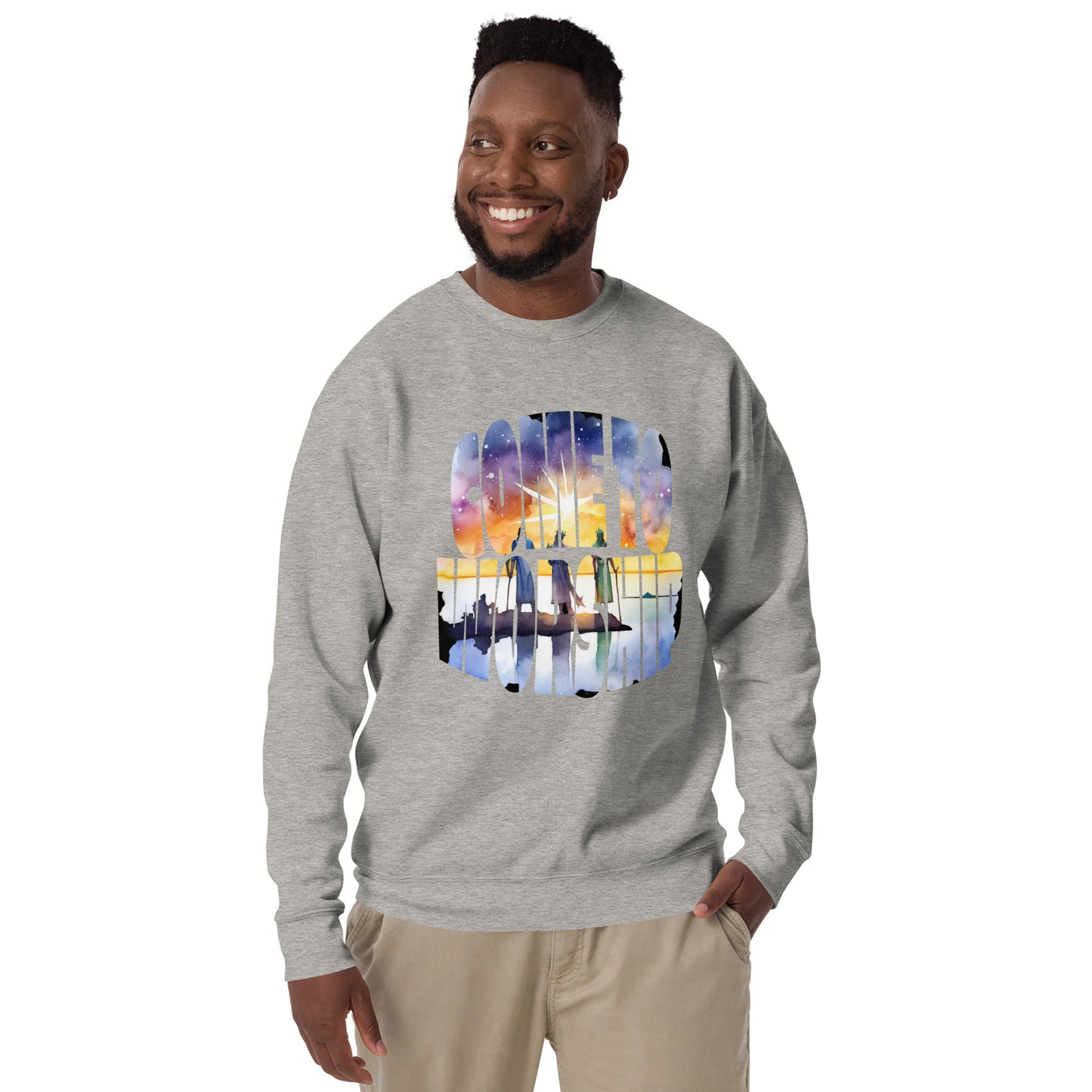 Come to Worship Inspired by Matthew 2:1-12 - Unisex Premium Sweatshirt