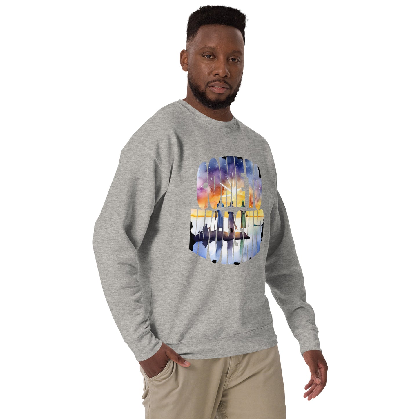 Come to Worship Inspired by Matthew 2:1-12 - Unisex Premium Sweatshirt