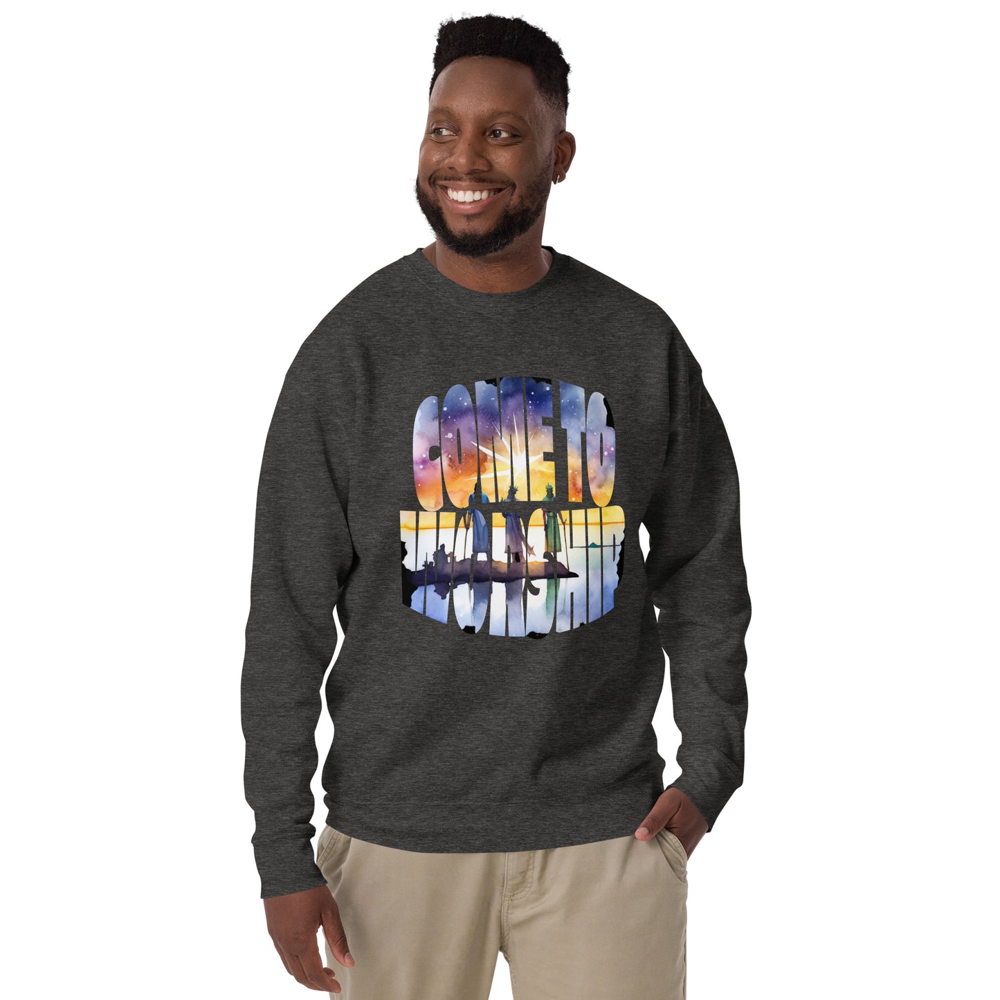 Come to Worship Inspired by Matthew 2:1-12 - Unisex Premium Sweatshirt