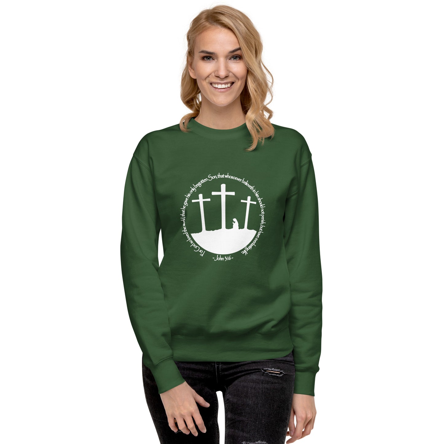 He so Loved the Word - inspired by John 3:16 - Unisex Premium Sweatshirt
