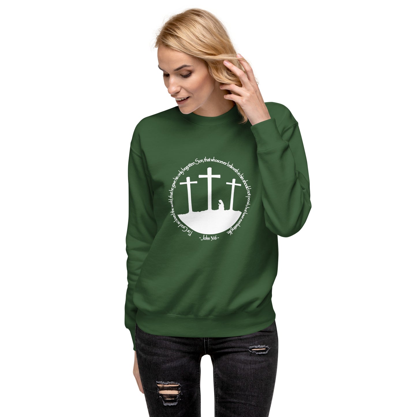 He so Loved the Word - inspired by John 3:16 - Unisex Premium Sweatshirt