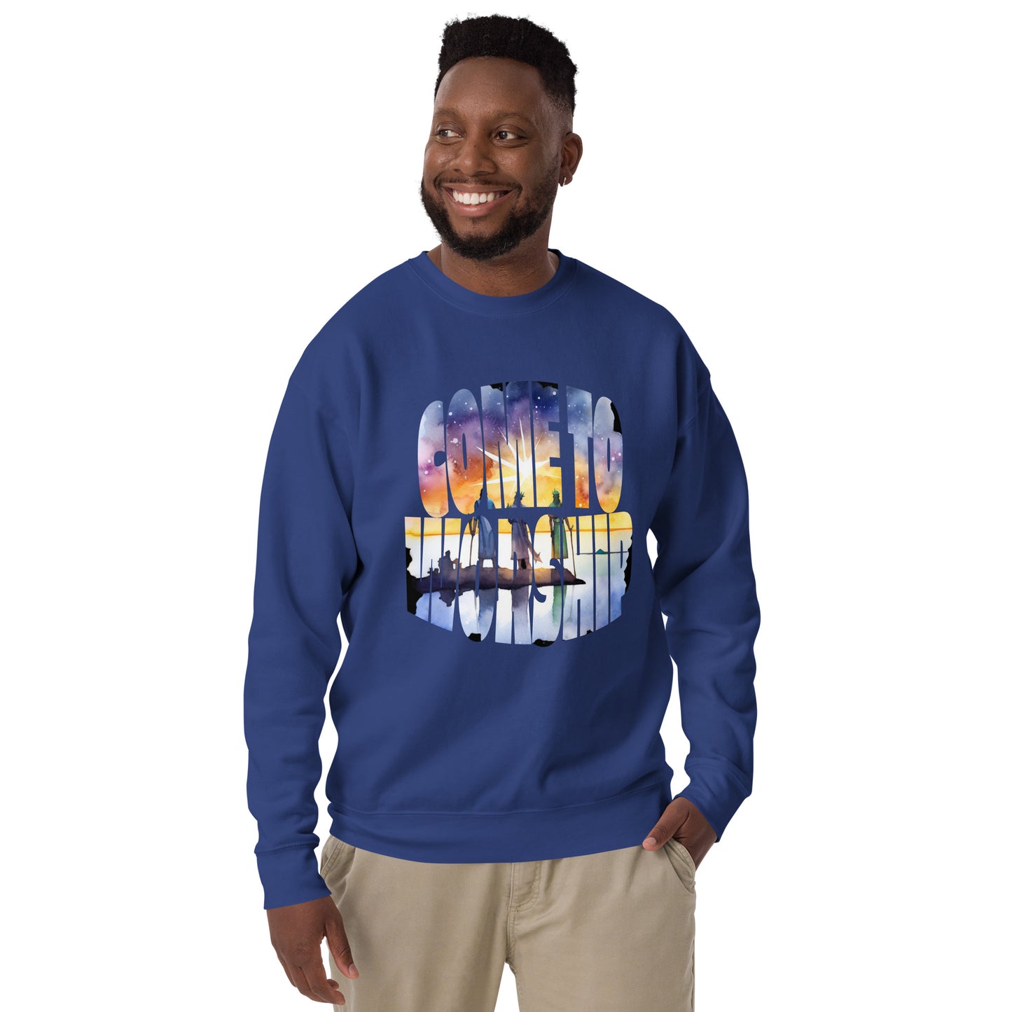 Come to Worship Inspired by Matthew 2:1-12 - Unisex Premium Sweatshirt