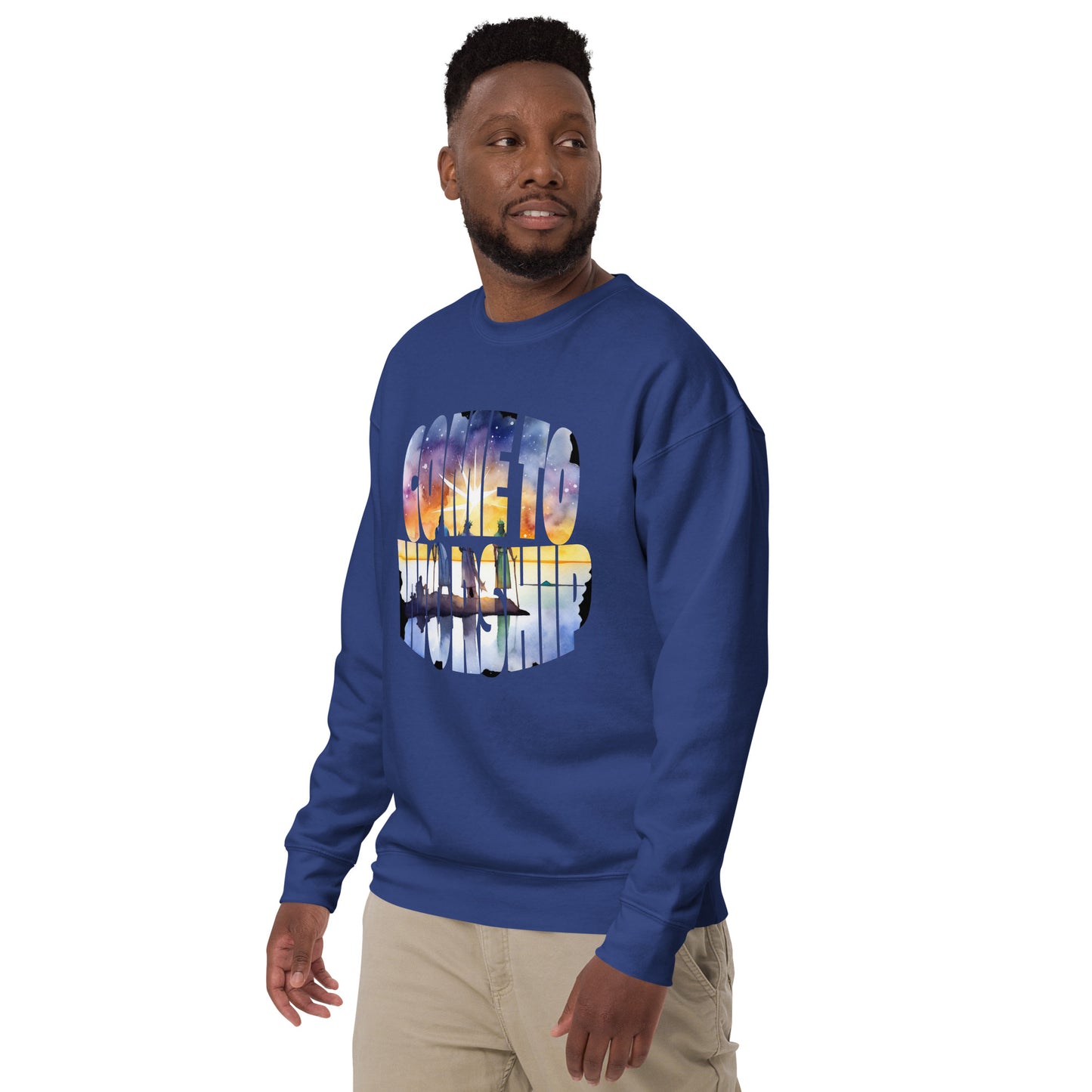 Come to Worship Inspired by Matthew 2:1-12 - Unisex Premium Sweatshirt