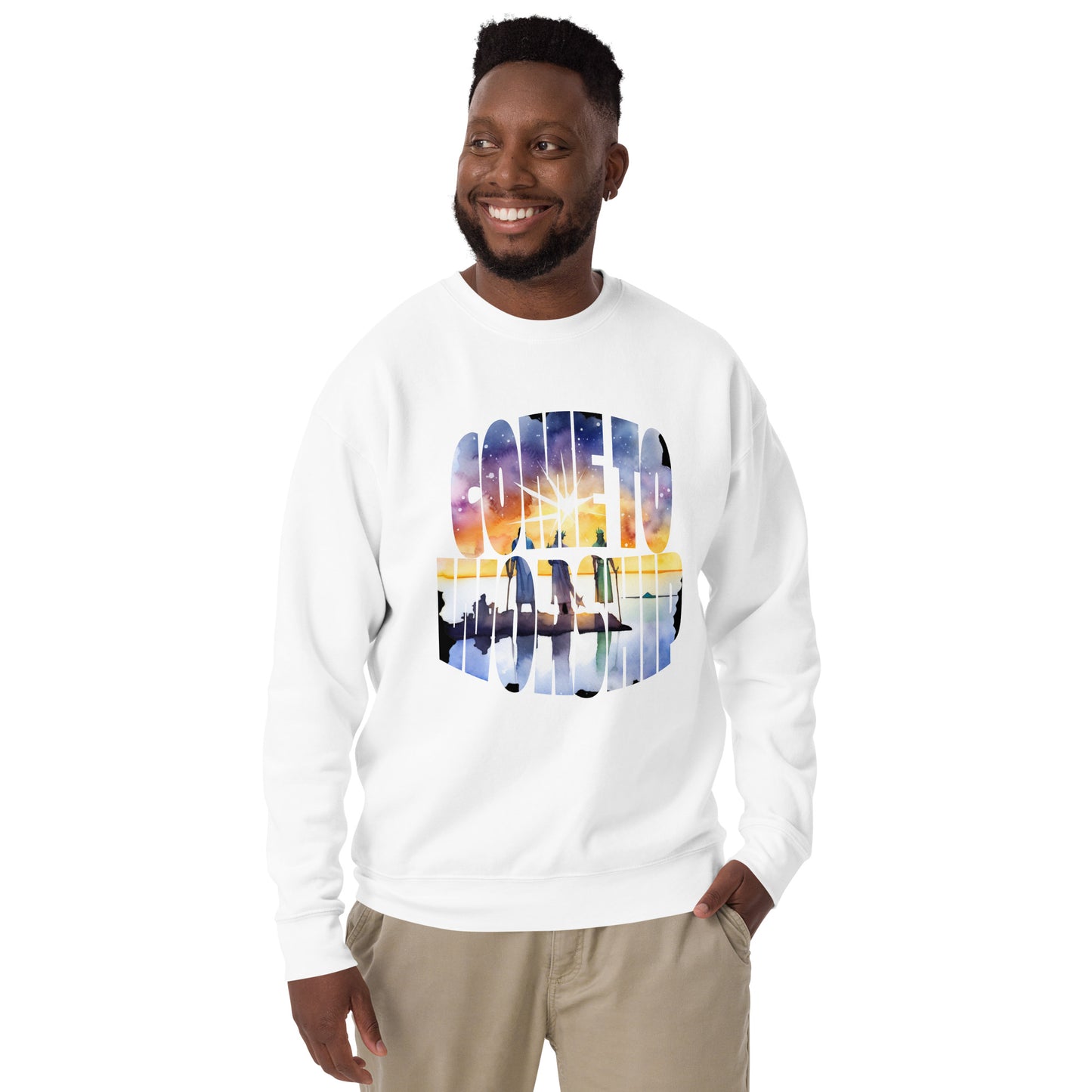Come to Worship Inspired by Matthew 2:1-12 - Unisex Premium Sweatshirt