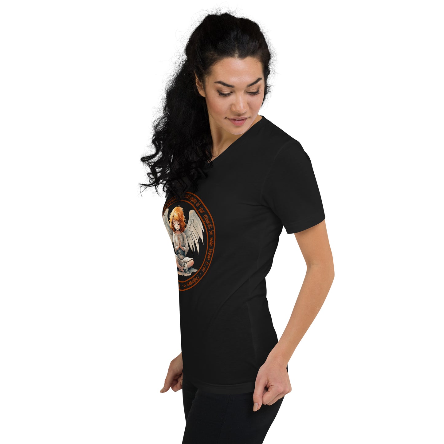 Anxious for Nothing Inspired by Philippians 4:6 - Unisex Short Sleeve V-Neck T-Shirt
