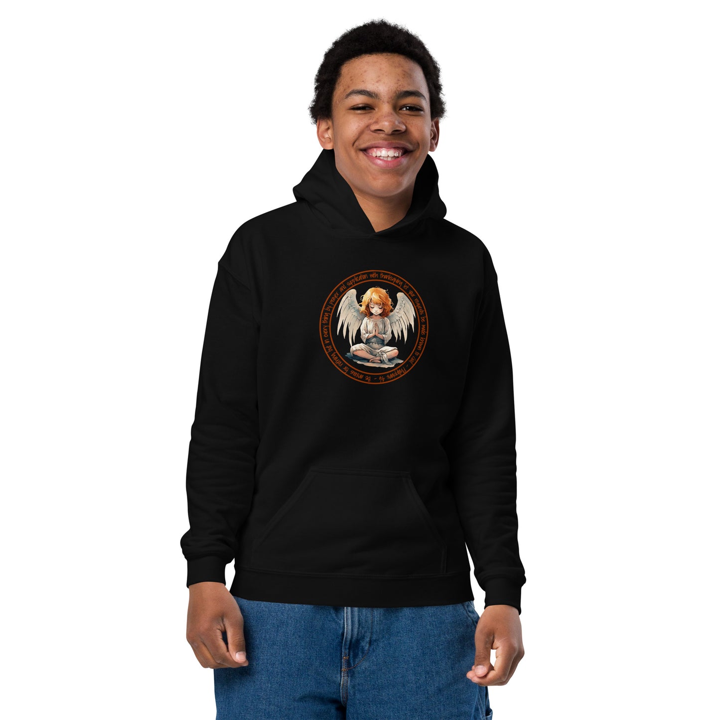 Anxious for Nothing Inspired by Philippians 4:6 - Youth heavy blend hoodie