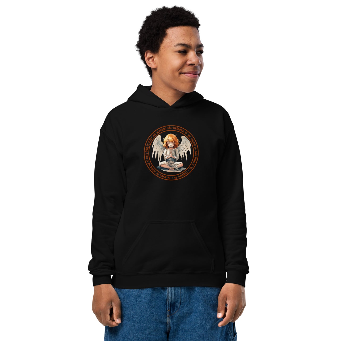 Anxious for Nothing Inspired by Philippians 4:6 - Youth heavy blend hoodie