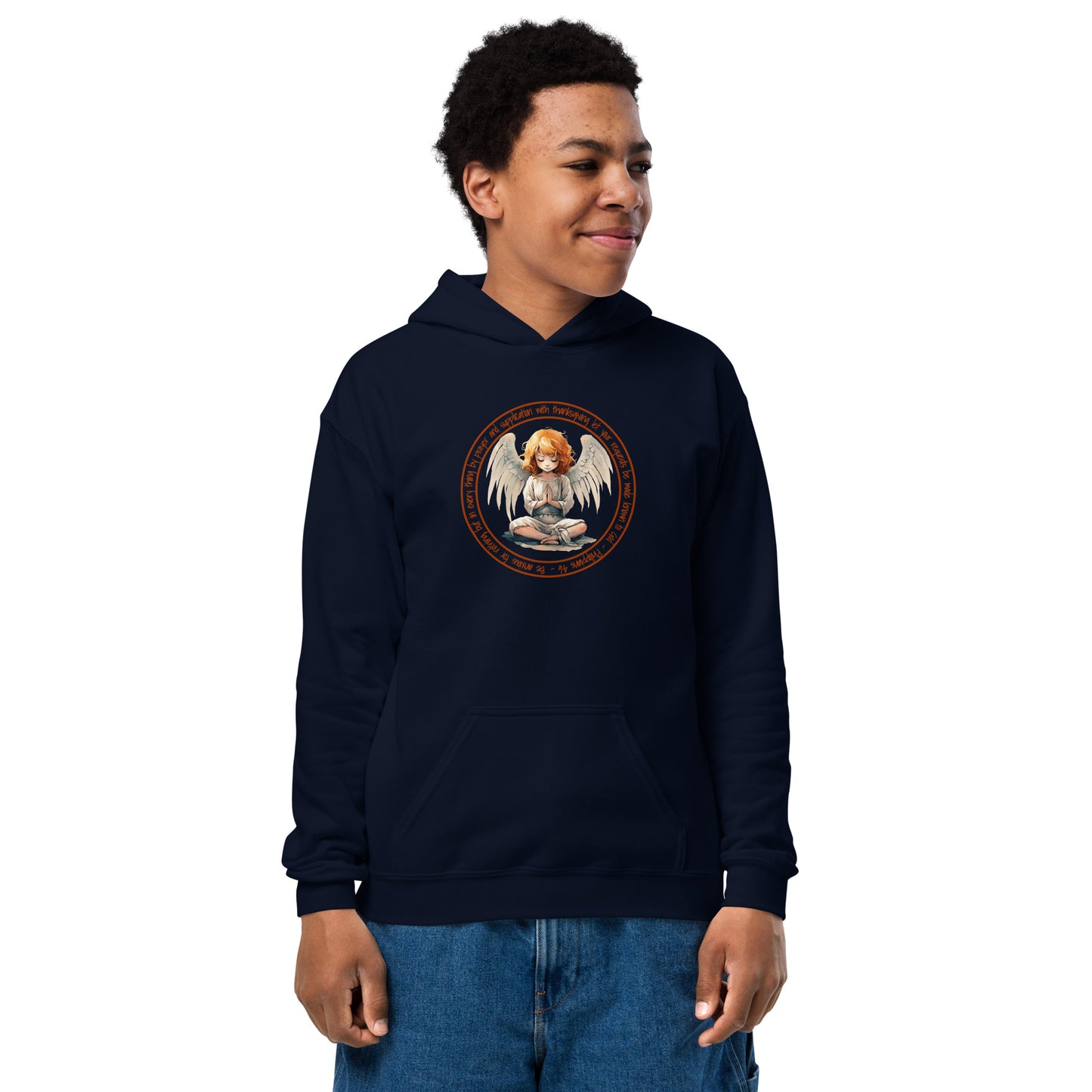 Anxious for Nothing Inspired by Philippians 4:6 - Youth heavy blend hoodie