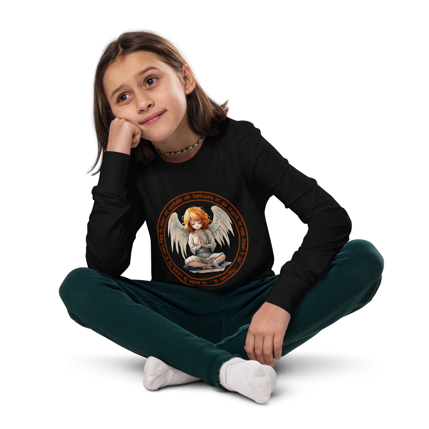 Anxious for Nothing Inspired by Philippians 4:6 - Youth long sleeve tee