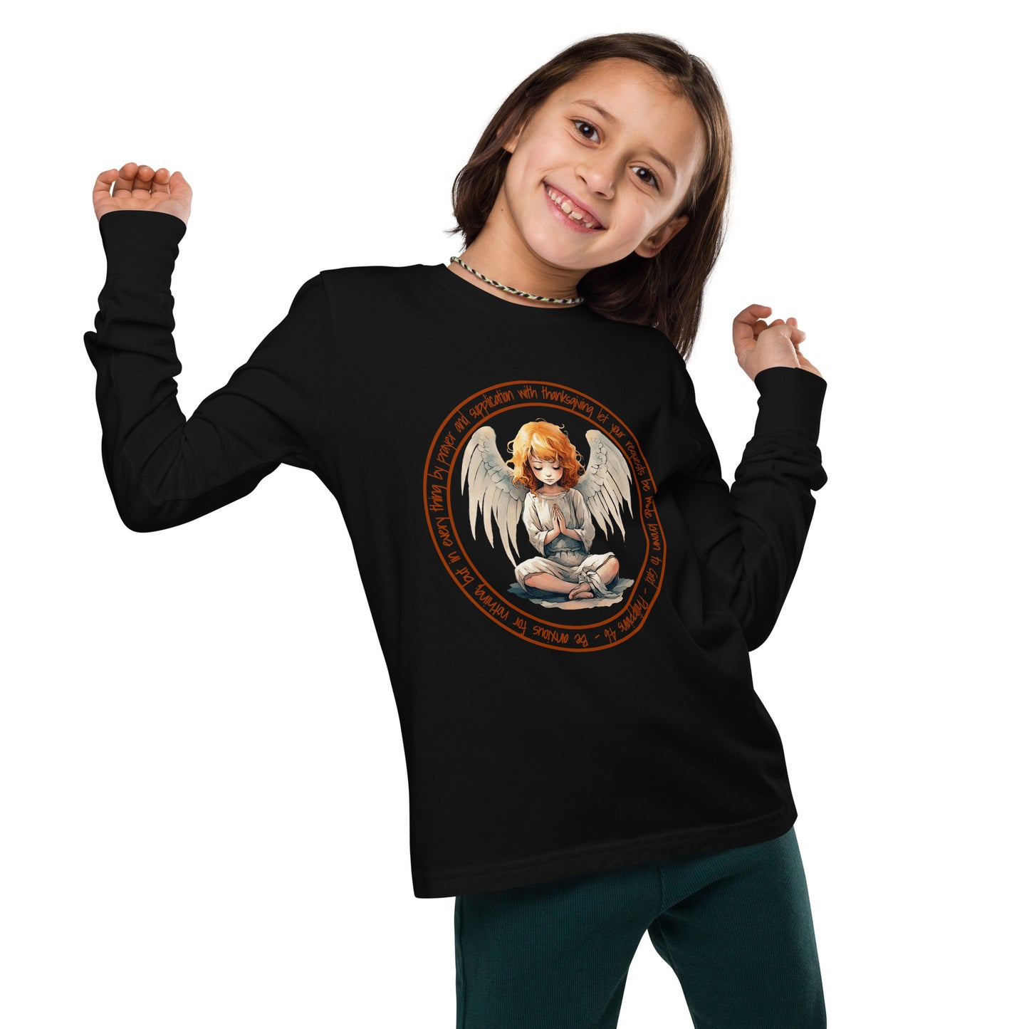 Anxious for Nothing Inspired by Philippians 4:6 - Youth long sleeve tee