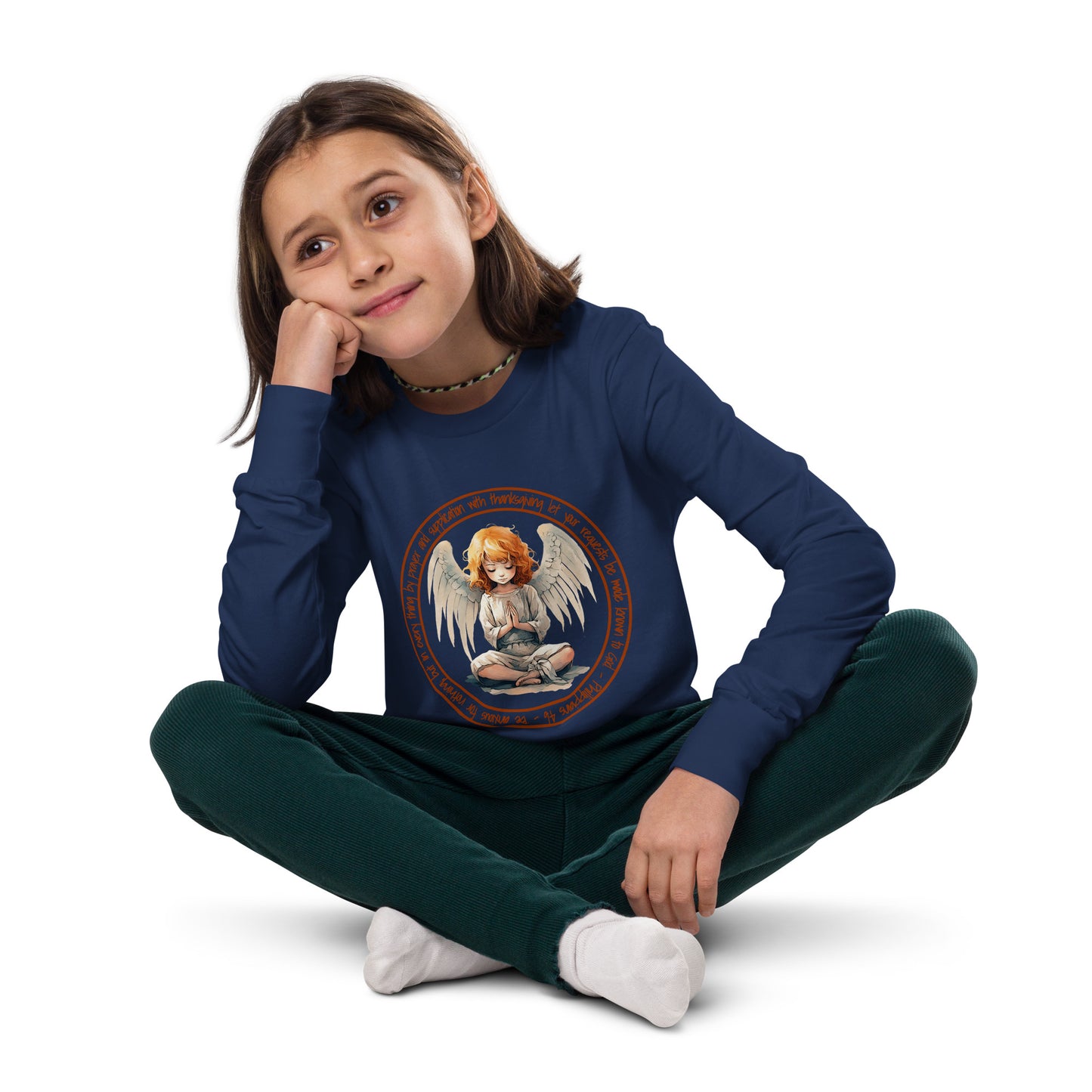 Anxious for Nothing Inspired by Philippians 4:6 - Youth long sleeve tee