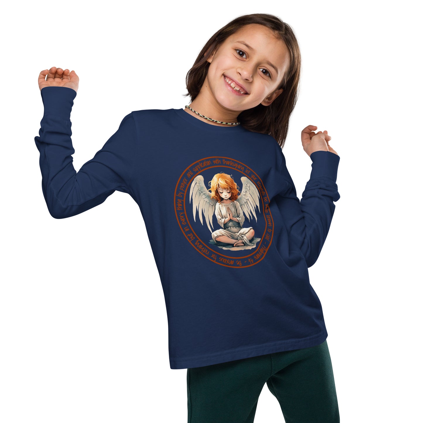 Anxious for Nothing Inspired by Philippians 4:6 - Youth long sleeve tee