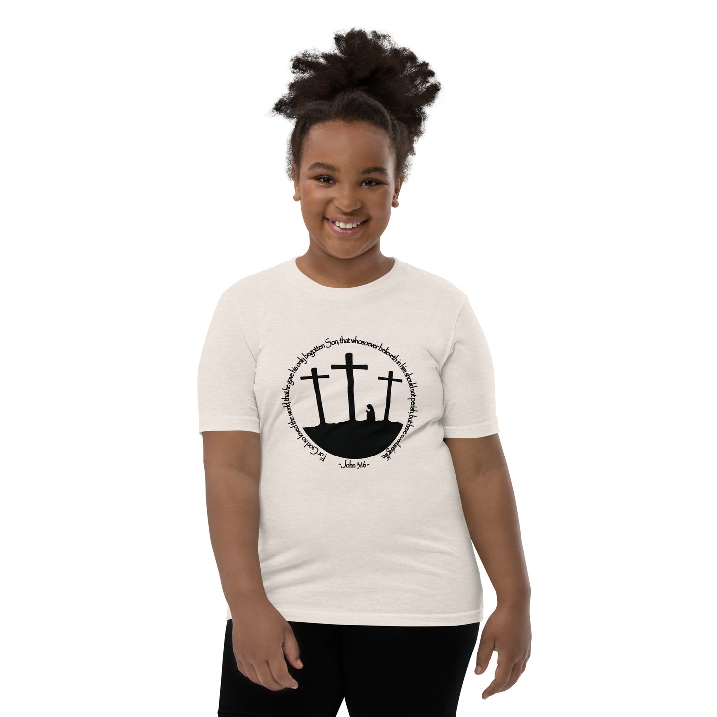 He so Loved the Word - inspired by John 3:16 - Youth Short Sleeve T-Shirt