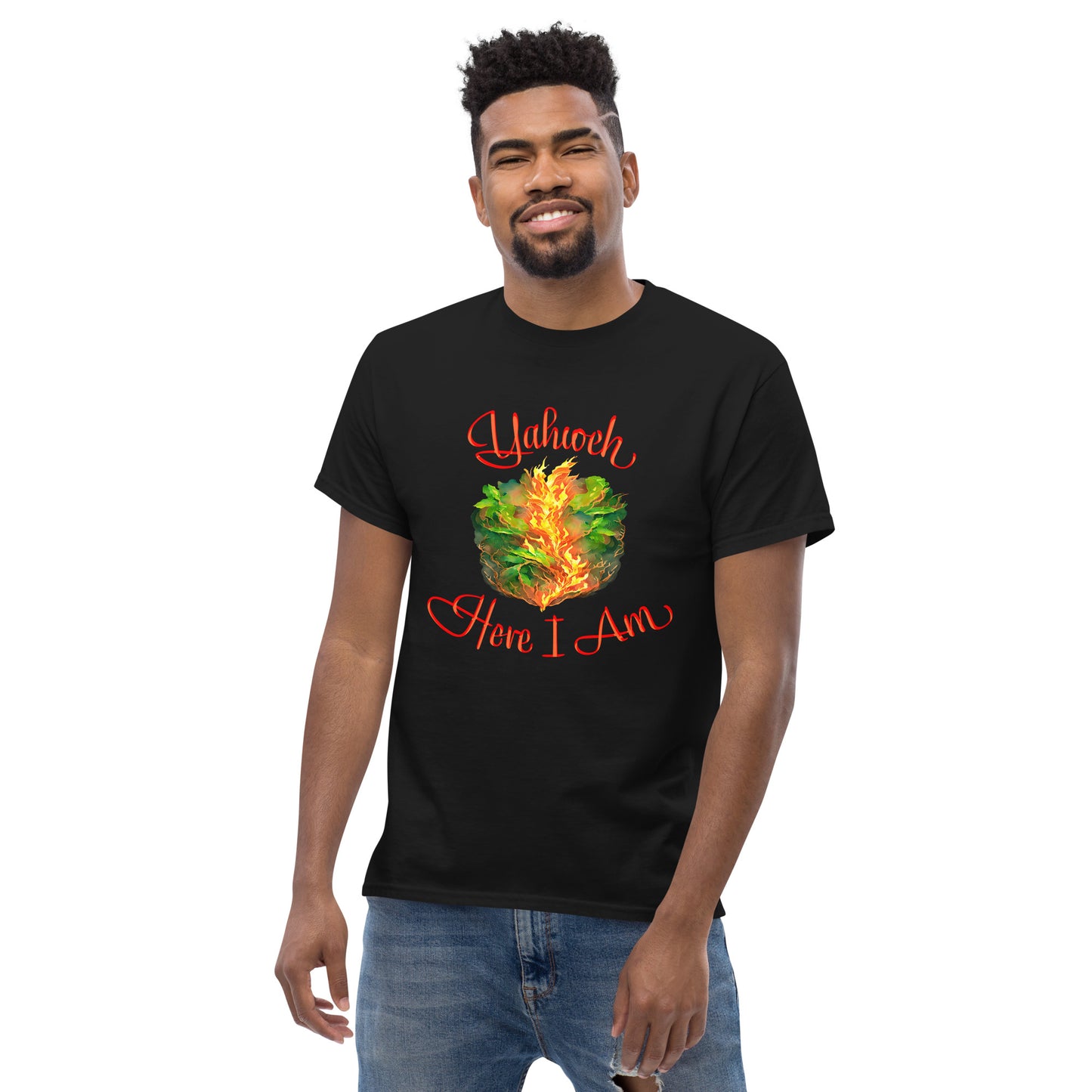 Yahweh - Here I Am - Burning Bush - Exodus 3 - Men's classic tee