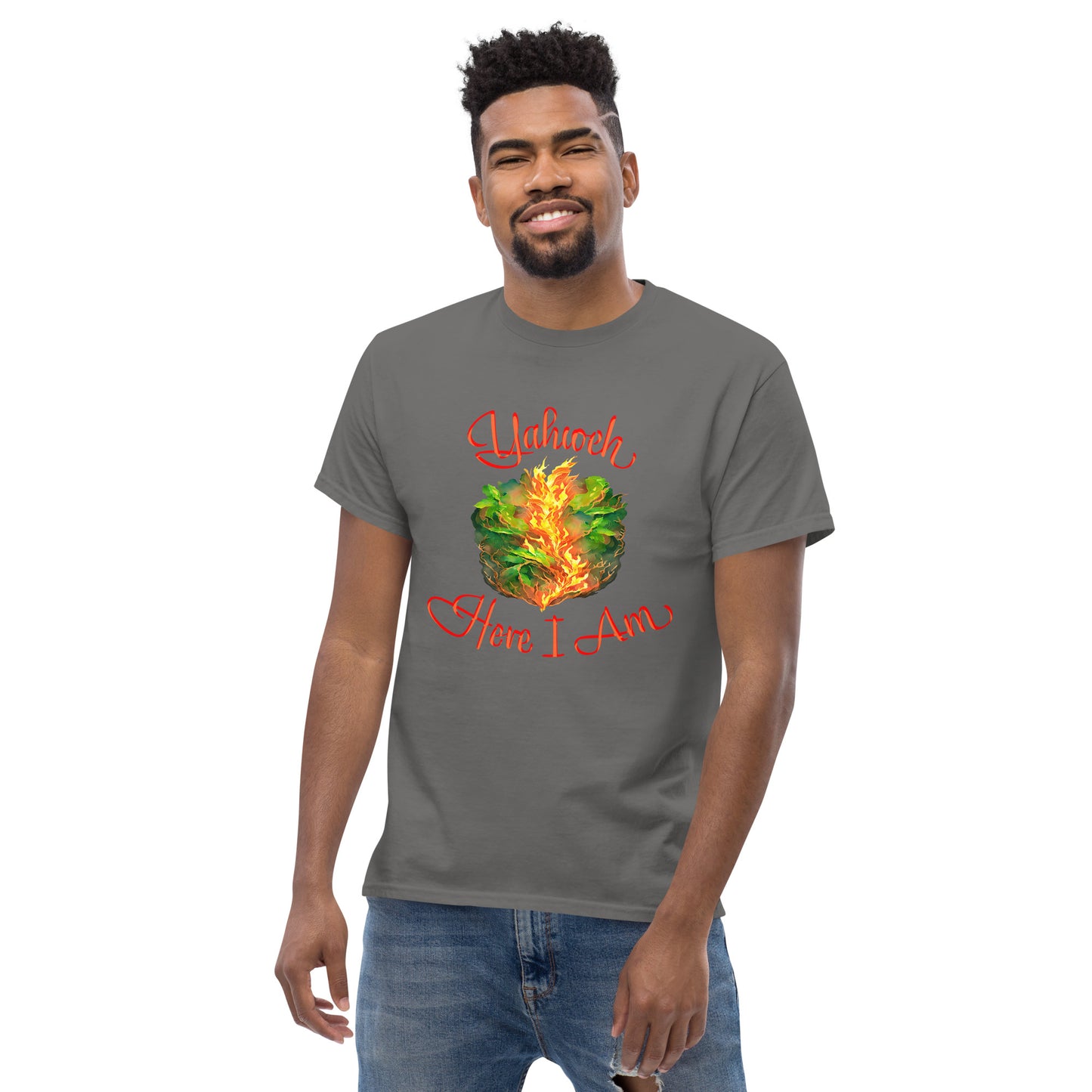 Yahweh - Here I Am - Burning Bush - Exodus 3 - Men's classic tee