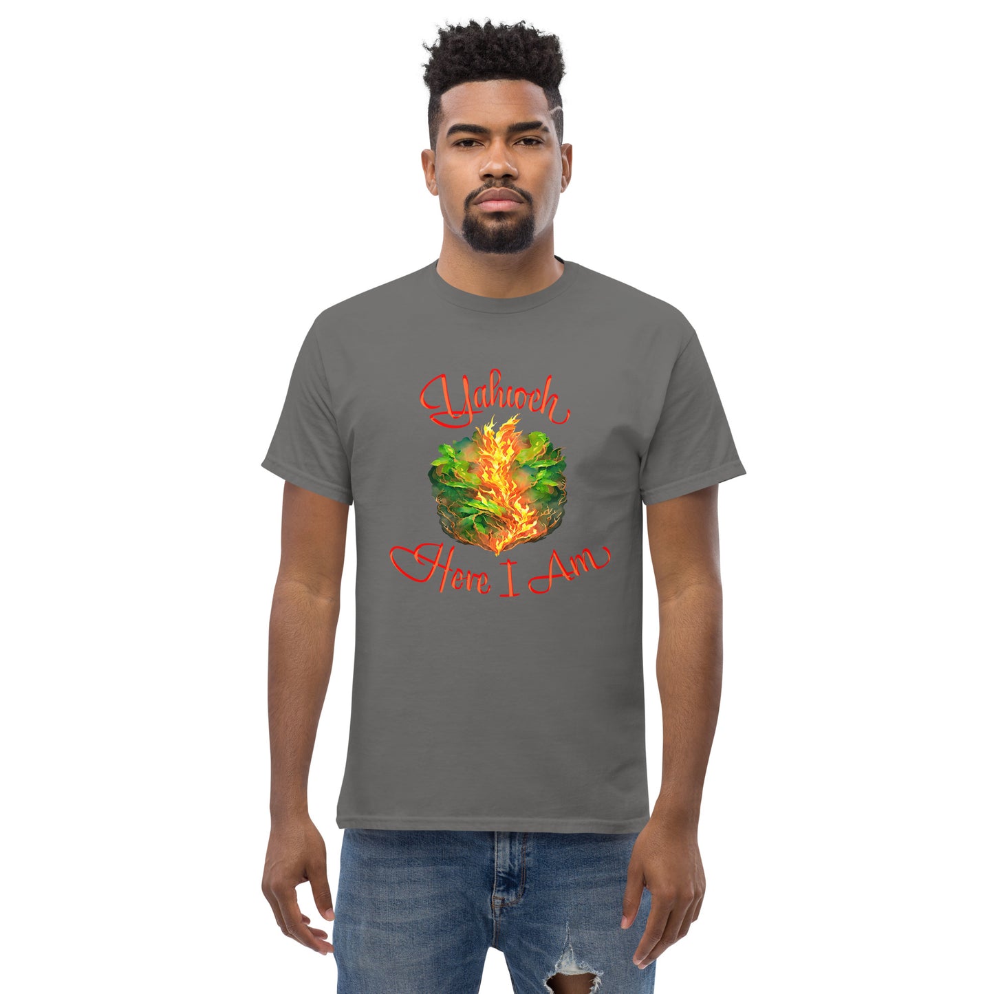 Yahweh - Here I Am - Burning Bush - Exodus 3 - Men's classic tee
