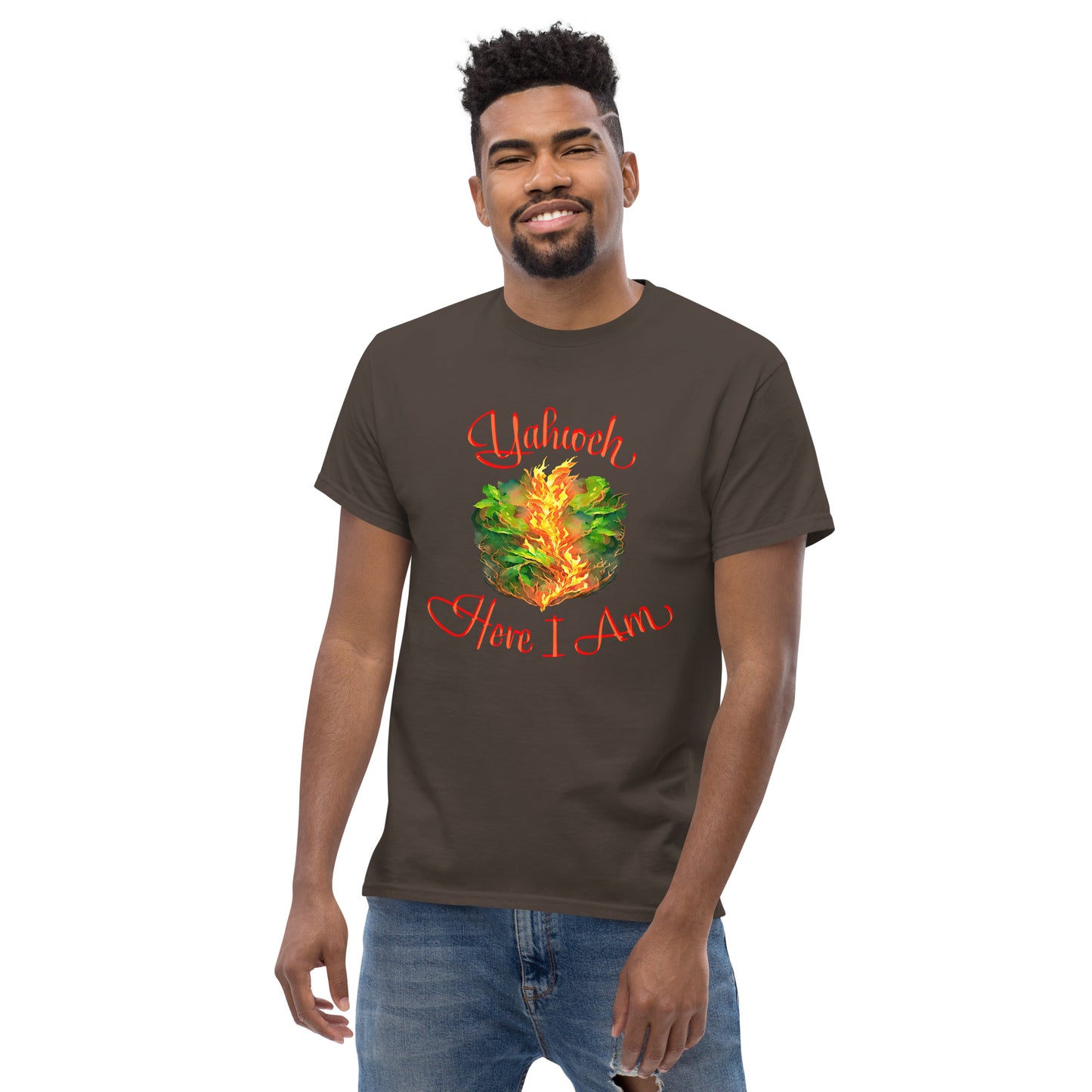 Yahweh - Here I Am - Burning Bush - Exodus 3 - Men's classic tee
