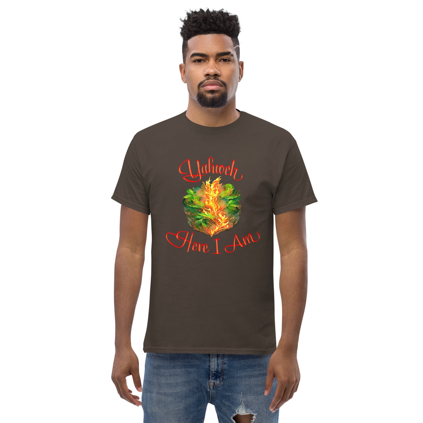 Yahweh - Here I Am - Burning Bush - Exodus 3 - Men's classic tee