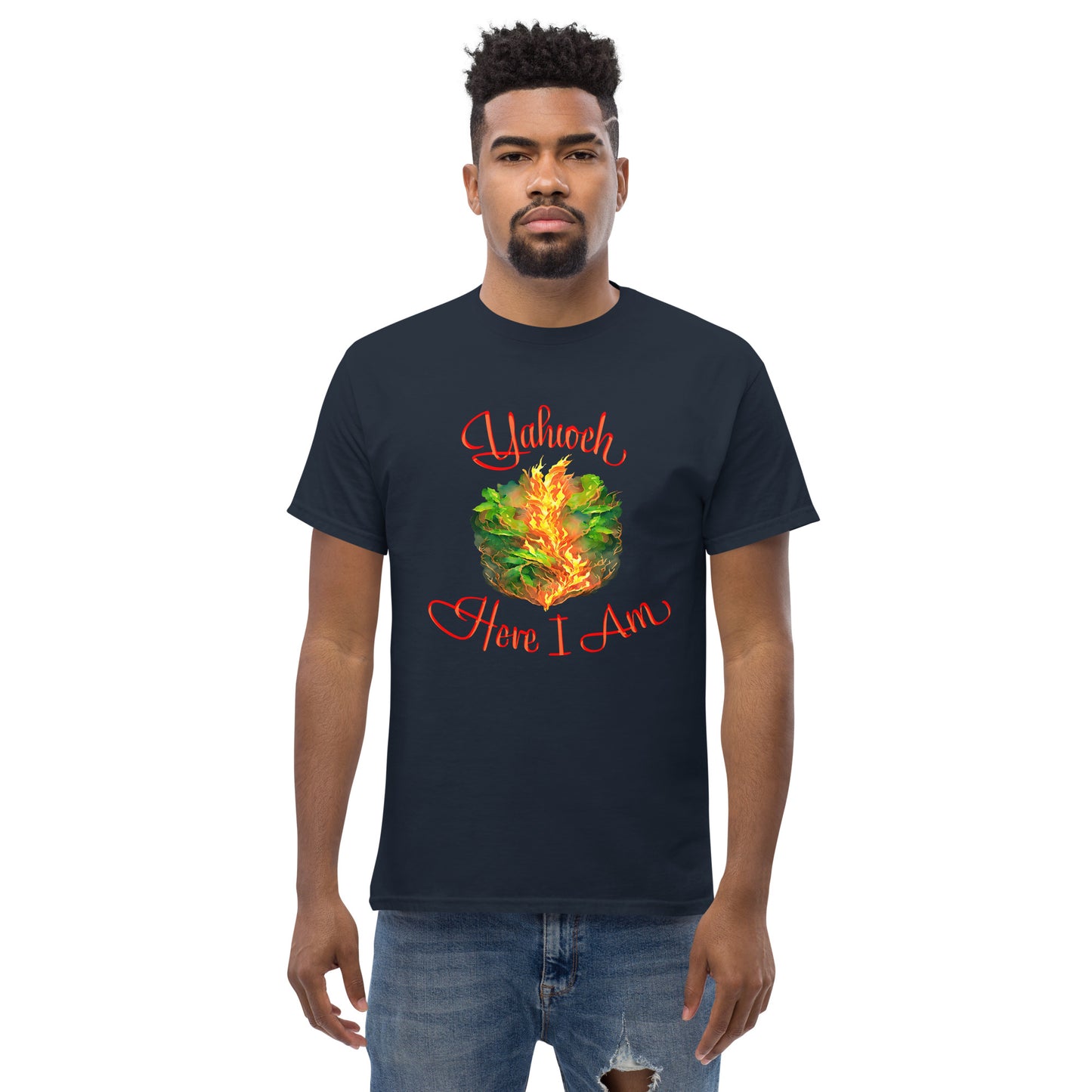 Yahweh - Here I Am - Burning Bush - Exodus 3 - Men's classic tee