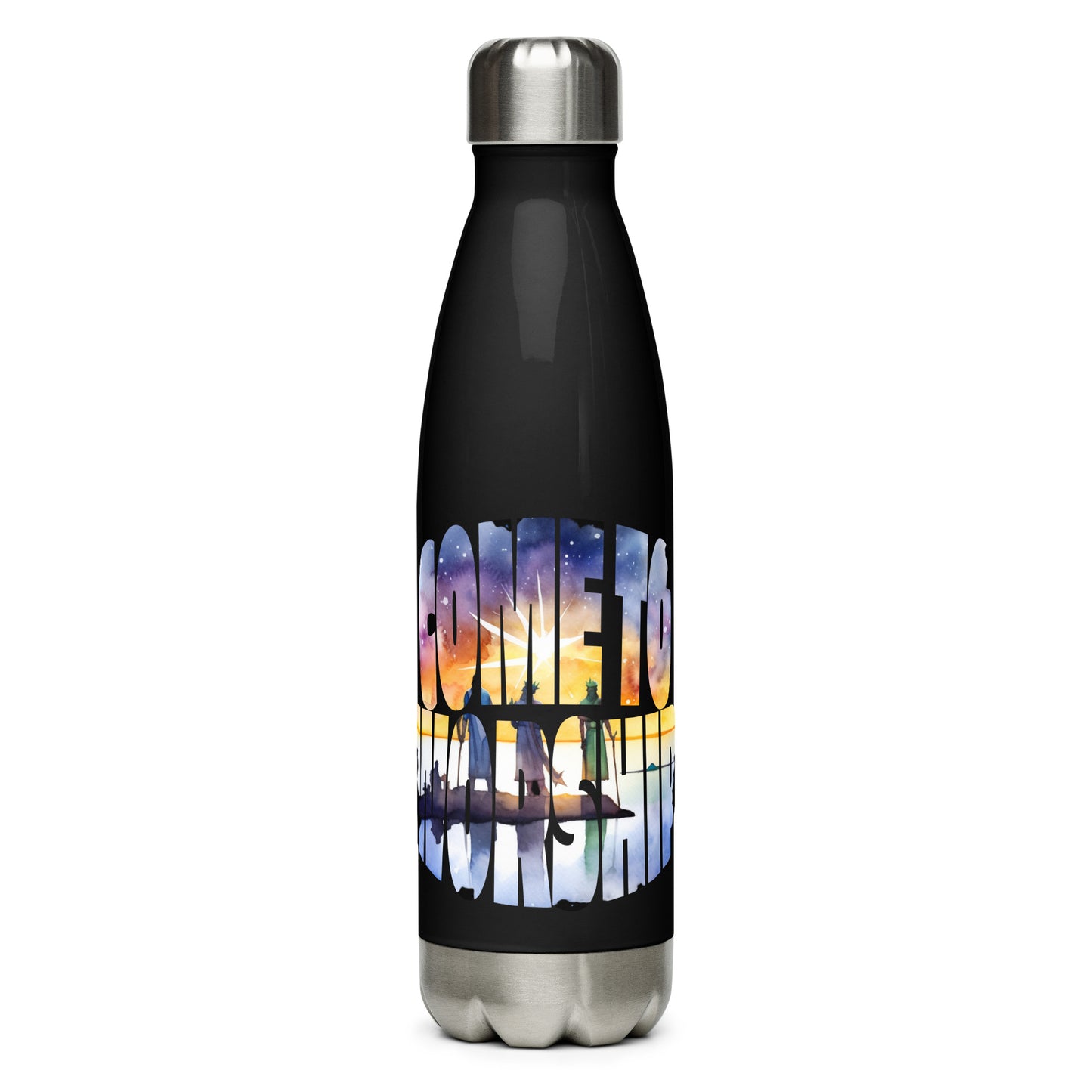 Come to Worship Inspired by Matthew 2:1-12 - Stainless steel water bottle
