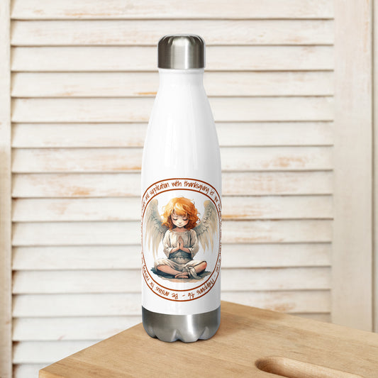 Anxious for Nothing Inspired by Philippians 4:6 - Stainless steel water bottle