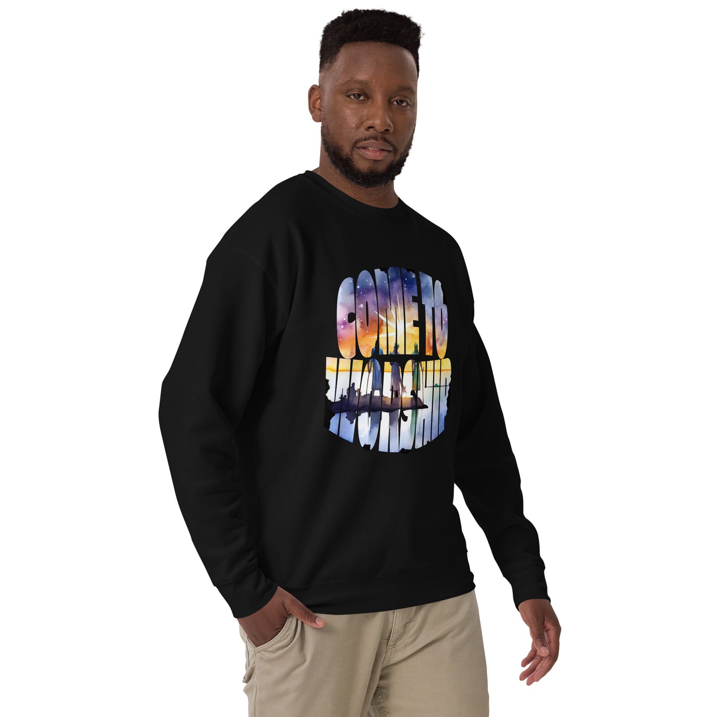 Come to Worship Inspired by Matthew 2:1-12 - Unisex Premium Sweatshirt
