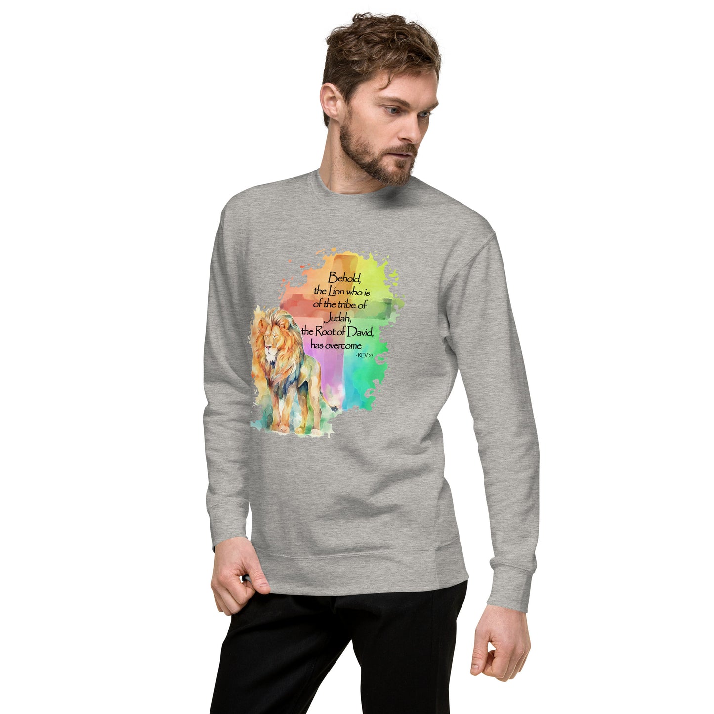 The Lion of Judah – Inspired by Rev 5:5 - Unisex Premium Sweatshirt